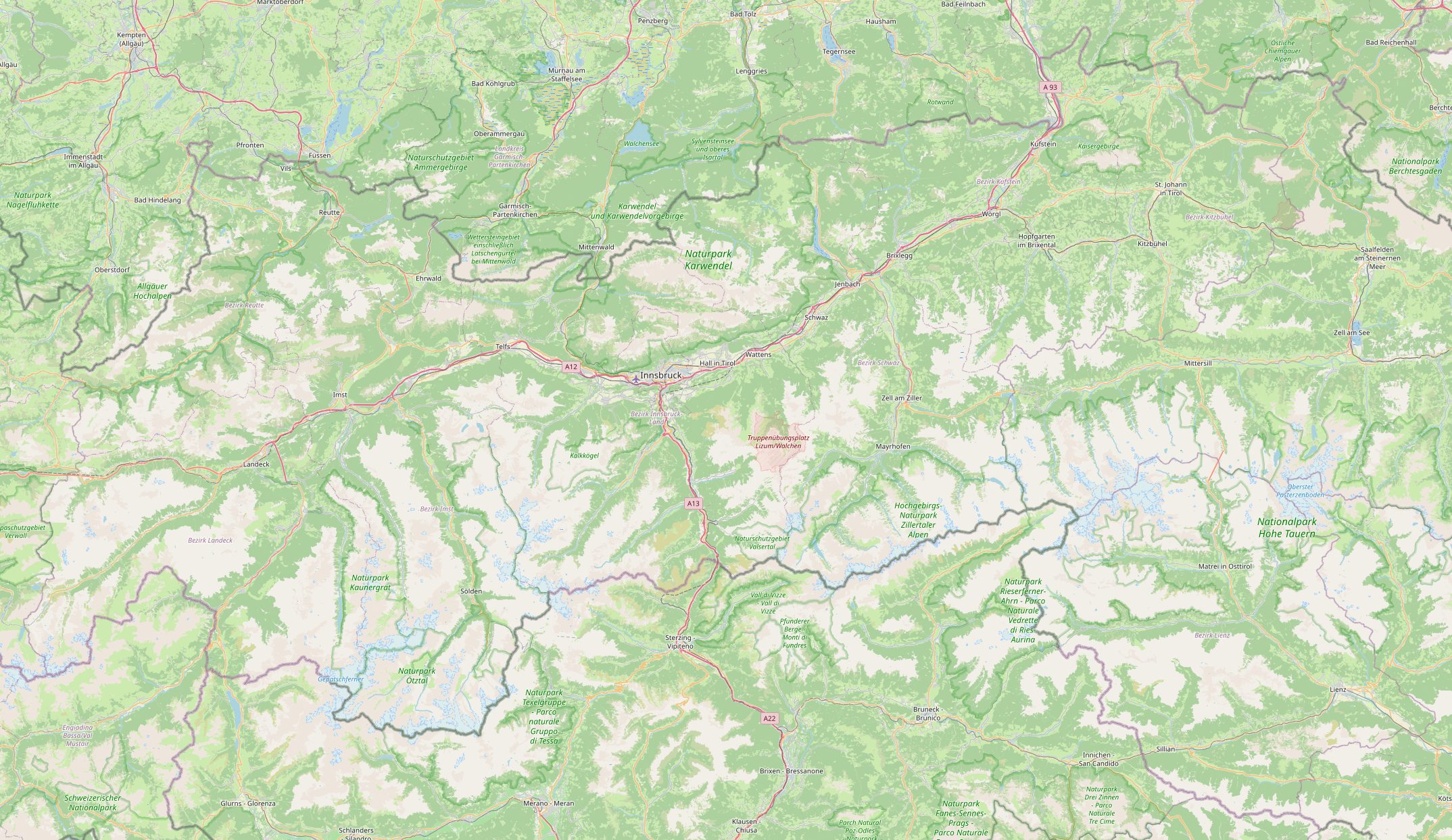 Karte von Tirol mit den Orten und Reinigungsfirmen